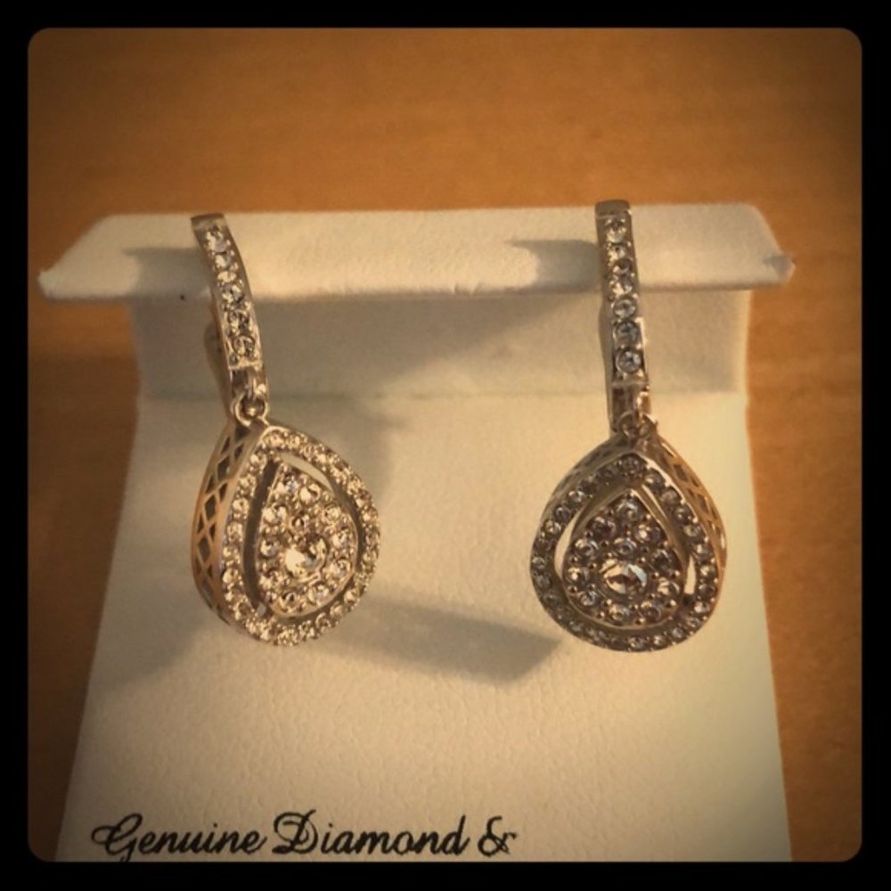 Genuine Diamond U-Drop Earrings